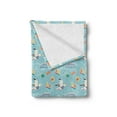 thumbnail image 2 of Marine Soft Flannel Fleece Throw Blanket, Concept of Nautical Elements Seagulls Sailboats Fish and Yachts, Cozy Plush for Indoor and Outdoor Use, 50" x 60", Pale Sky Blue Multicolor, by Ambesonne, 2 of 5