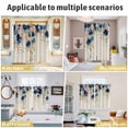 thumbnail image 5 of Navy Blue Spring Floral Kitchen Curtains Window Panels, Farmhouse Butterfly Rustic Insulated Window Treatment Curtain, Grommet Curtains for Bedroom/Living Room/Bathroom, 2 Piece 42"Wx63"L, 5 of 8