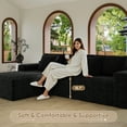 thumbnail image 6 of Lunale 104" Cloud Sectional Sofa with Left Chaise, Oversized Modular L-Shaped Couch, Plush Corduroy Sleeper Couch for Living Room, No Assembly Required, Black, 6 of 9