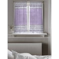 thumbnail image 5 of Purple Silver Stripes Curtains 54 Inch Length, Sheer Curtains for Bedroom Living Room Window Modern Ombre Abstract Aesthetic Rod Pocket Drapes Kitchen Curtains Small Half Window 42"x54" 2 Panels, 5 of 6
