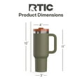 thumbnail image 5 of RTIC 40 oz Ceramic Lined Road Trip Tumbler, Leak-Resistant Straw Lid, Trailblazer, 5 of 9