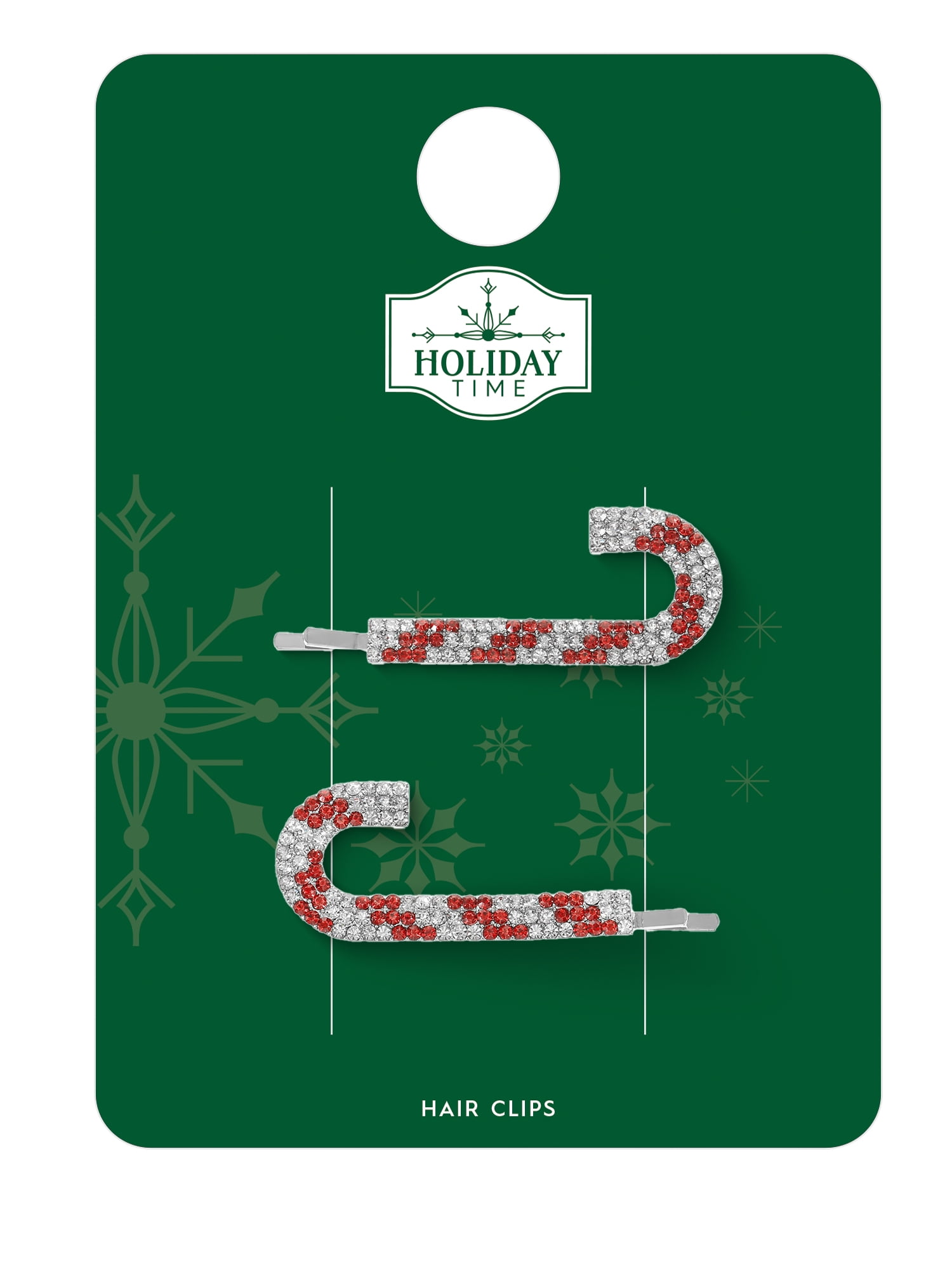 Holiday Time Candy Cane Hair Pins, 1 Pair