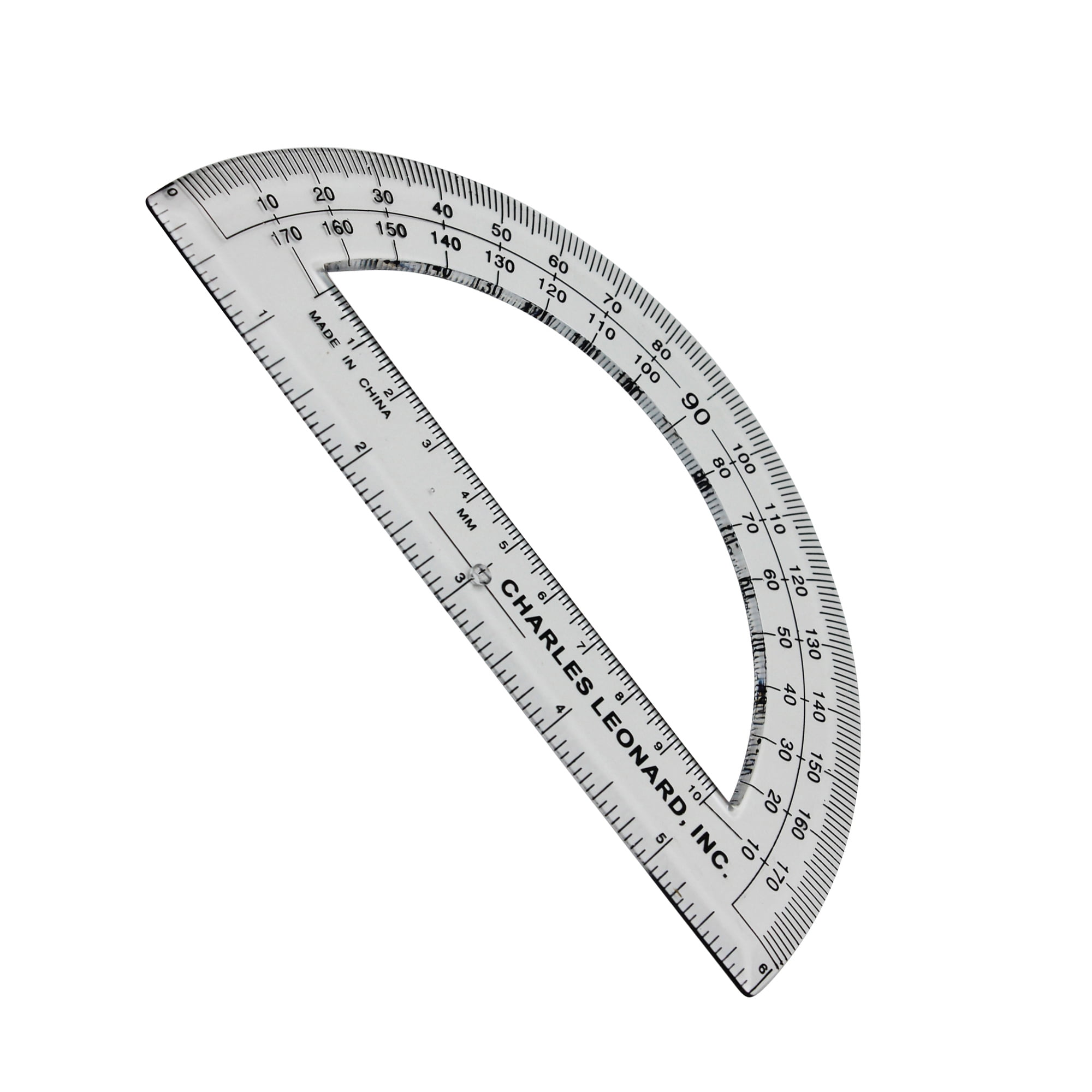 Charles Leonard Protractor Plastic, 6-Inch, 12 Per Pack, 5 Packs
