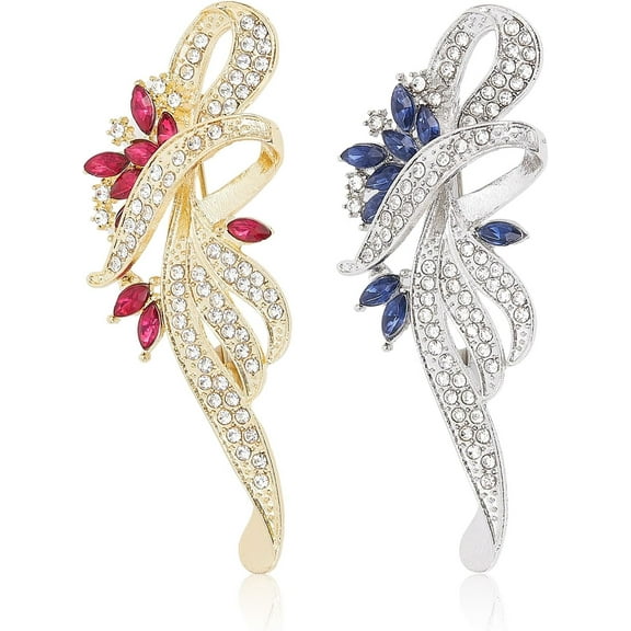 2pcs Vintage Brooch Elegant Flower Bridal Brooch Pins for Jewelry Hat Women bouquets Costume Jewelry Gifts Colorful