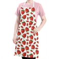 thumbnail image 5 of Red Strawberry Plants Fruit White Pattern Apron-Garden Aprons for Women with Pockets-Cotton Linen Waterproof Kitchen Cooking Gardening Aprons Adjustable for Kitchen,Cooking,BBQ and Salon 33x27 Inch, 5 of 7