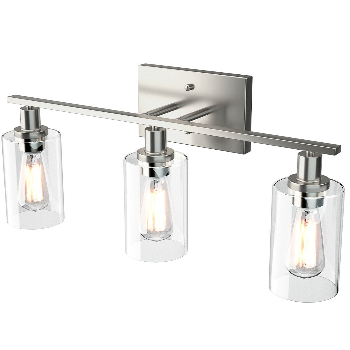 Patiojoy Bathroom Vanity Light Modern Wall 3-Light  Sconce Fixtures W/ Clear Glass Shade