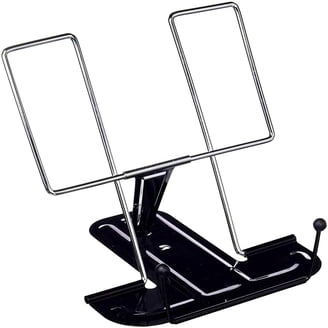 MSDADA Adjustable Metal Book Stand - Foldable Reading Rest For Cookbooks, Textbooks, Tablets (Sapphire Blue)