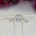 thumbnail image 5 of 3.02ct Halo Cushion Cut Bridal Wedding Engagement Ring Diamond Simulated 925 Sterling Silver Anniversary Ring SKU:00141, 5 of 5