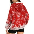 thumbnail image 2 of COEQINE Fashion Women's Hoodie Oversized Full Zipper Sweatshirts Snowflake Red Print Long Sleeve Casual Wear Y2K Jacket Coat Fall Winter Outfits Tops with Pockets, XL, 2 of 7