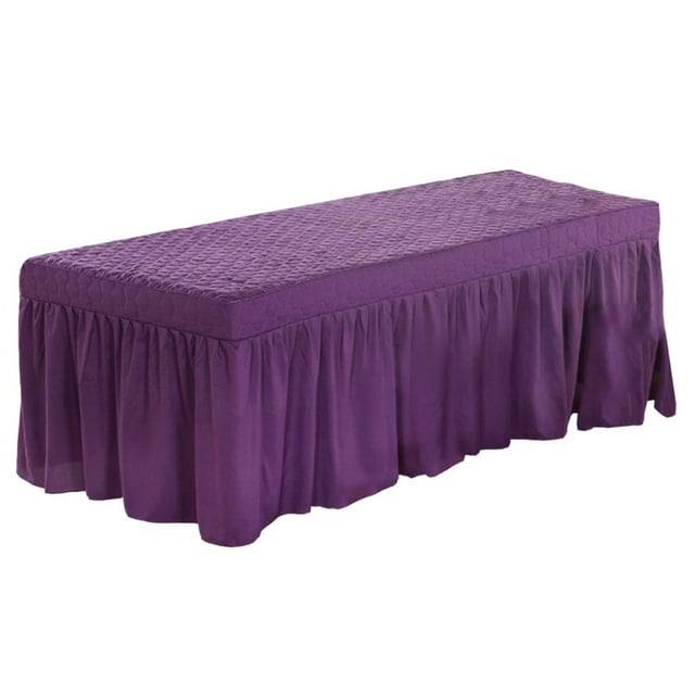 DOLITY Table de Massage Jupe Lit Cantonnière Drap avec Trou pour le Visage Retombée de 21 Pouces _2 Foncé