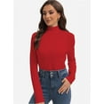 thumbnail image 5 of Women's Turtleneck Long Sleeve Shirts Slim Fitted Lightweight Base Layer Casual Tops, 5 of 6