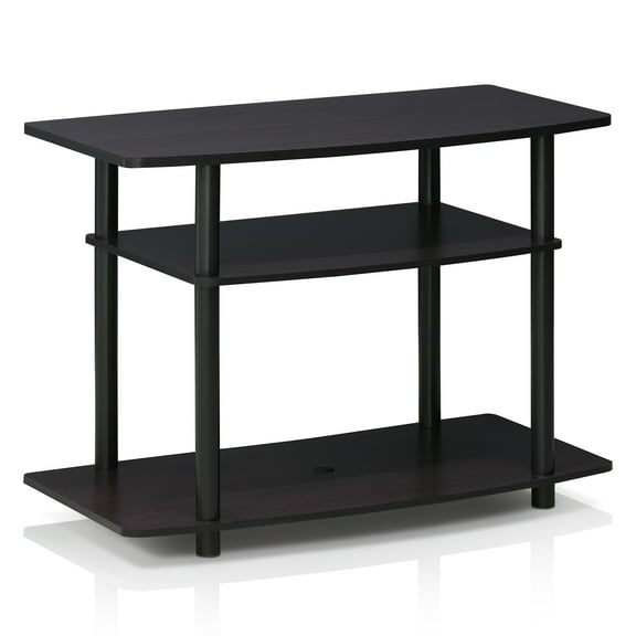 Furinno 13192DWN Turn-N-Tube No Tools 3-Tier TV Stand, Dark Walnut