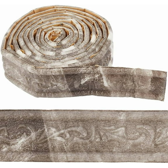 White 90x3.1 ing Trim Peel and Stick Self Adhesive Flexible Wall Edging Lines PVC Foam 3D Embossing Waterproof Wallpaper Border Skirting for DIY Decoration Home Office Hotel