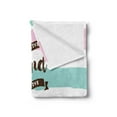 thumbnail image 2 of Saying Soft Flannel Fleece Throw Blanket, Positive Mind Vibes Life Lettering on Bicolour Brushstrokes, Cozy Plush for Indoor and Outdoor Use, 70" x 90", Baby Pink Pale Seafoam, by Ambesonne, 2 of 5