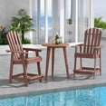 thumbnail image 2 of Gymax Tabouret de Bar Haut Chaise de Patio en HDPE avec Accoudoirs Repose-Pieds Maison Intérieur Extérieur Brun, 2 of 9