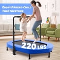 thumbnail image 4 of Foldable Trampoline, Mini Rebounder Trampoline with Adjustable Handle, Exercise Trampoline, Parent-Child Kids Twins Trampoline Max Load 220lbs, 4 of 7