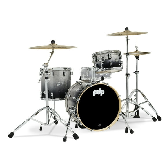 PDP PDCM18BPSB Concept Maple Bop Drum Set, Silver & Black Fade - 3 Piece