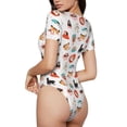 thumbnail image 2 of Balery funny cats celebrating Valentine's Day Body de cuello redondo de manga corta para mujer Tops de manga corta Tops básicos-X-Large, 2 of 7