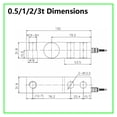 thumbnail image 3 of Pressure Sensor Electronic Loadometer Weighing Platform Load Cell 500kg 1T 2T 3T ,High Precision, 3 of 3