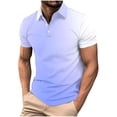 thumbnail image 3 of IhhxPro Big and Tall Men's Short Sleeve Gradient Collared Shirt with Button Detail Fashion Casual Summer Slim Fit Cotton Office Travel S-4XL, 3 of 6