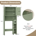 thumbnail image 6 of Walsunny Over the Toilet Storage Cabinet with Doors Side Storage Toilet Paper Holder Stand Space Saver Shelf Organizer Rack Freestanding for Restroom Bathroom Laundry Green, 6 of 7