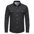 thumbnail image 5 of Axiiglly Dress Shirts for Men Long Sleeve Button Down Western Shirts Solid Business Wedding Regular Fit Blouses with Pockets, 5 of 8