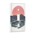 thumbnail image 2 of Yayeee Toggle Light Switch Wall Plate 1-Gang 4.5"x2.7" Home Decorative Outlet Cover, Abstract Elephant, 2 of 7
