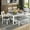 Grey & White, variant on 5-Piece Dining Table Set for 4, Kitchen Dining Table with 4 Soft Cushioned Solid Wood Chairs, Ideal for Home or Restaurant Use.(Grey_Medium)