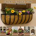 thumbnail image 1 of 4 Pack 24 Inch Trough Coconut Liners, Natural Coconut Liners for Wall Planter, Window Basket Deck Railing Planter, 1 of 6