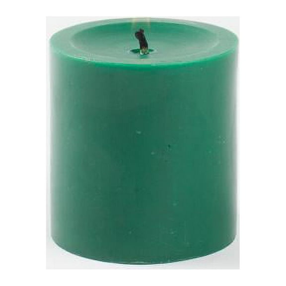 Richland Pillar Candles 3" x 3" Dark Green Set of 12