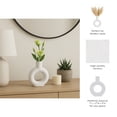 thumbnail image 5 of Modern Round Cut-Out Ceramic Vase for Living Room Decor and Home Accents - Decorative Flower Vase for Room, Bedroom, or Office Decor - Ideal for House and Entryway Displays - 9", White, 5 of 12