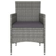 thumbnail image 2 of vidaXL 3 Piece Garden Dining Set Poly Rattan Grey, 2 of 4