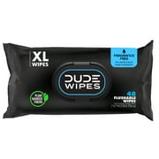 DUDE Wipes Flushable Wipes, XL Wet Wipes for At Home Use, Unscented, 48 Count