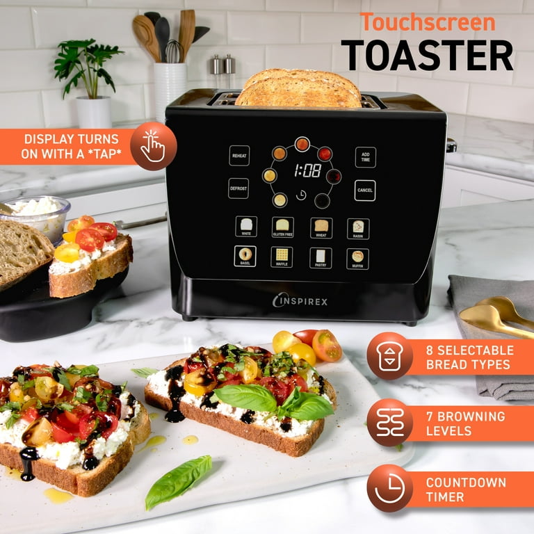 2 Toaster With Led Touch Screen And Digital Countdown Timer