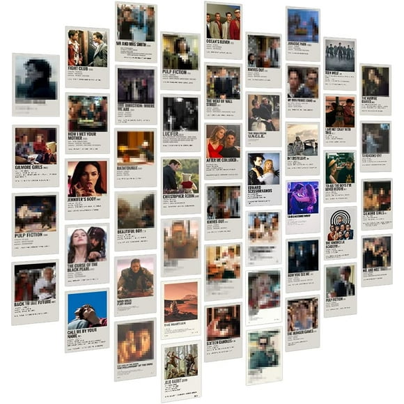 Polaroid Film Posters - Easy Peel and Stick Movie Poster, Indie Room Decor Aesthetic Collage Kit for Wall - 3.2" x 5.1", Pack 48