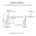 thumbnail image 6 of Rosec Jewels Ethiopian Opal Leaf Earrings for Women (AAA Quality) - Opal Stud Earrings with Moissanite - with Jewelry Box, 925 Sterling Silver, 6 of 8