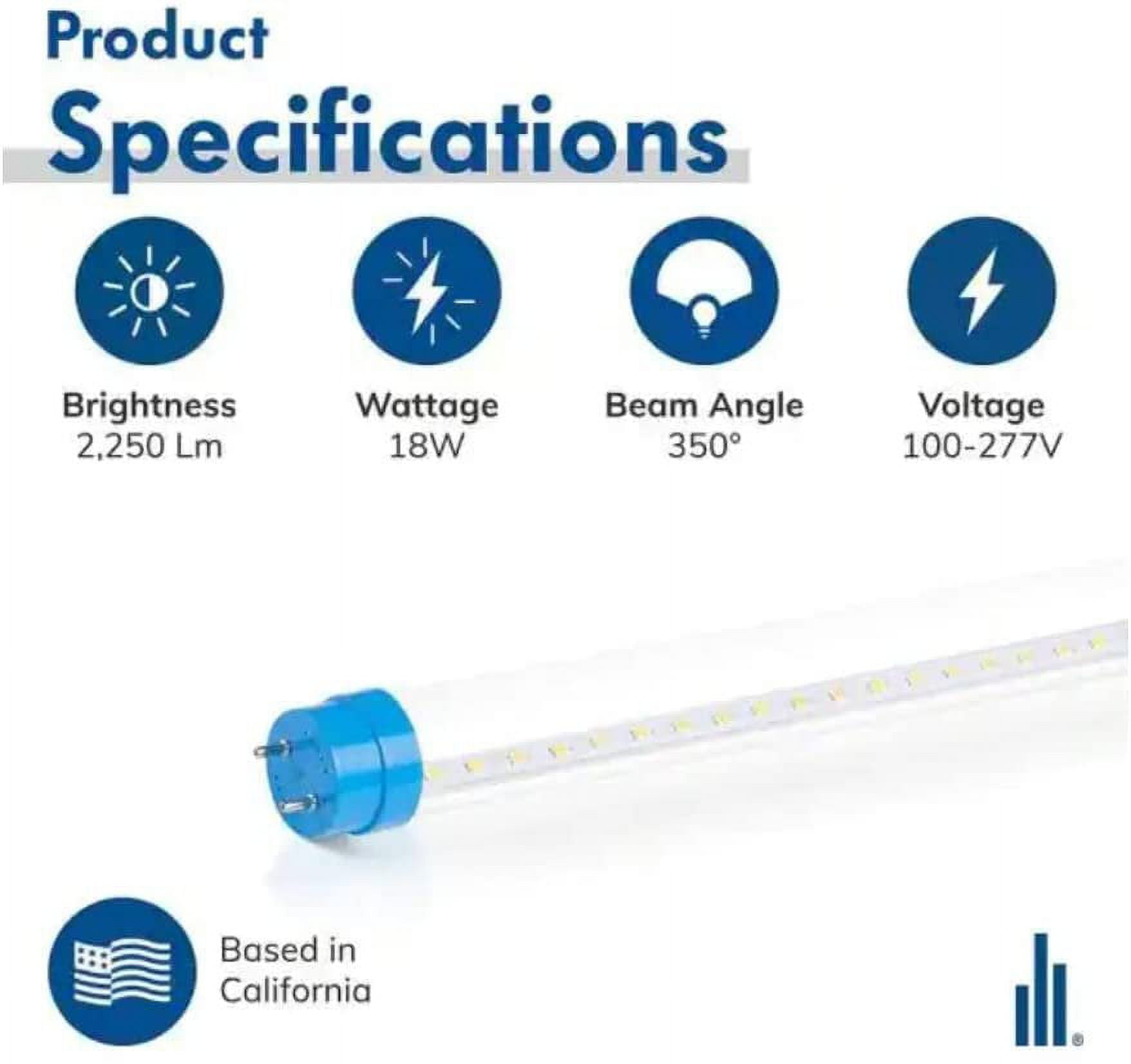 Hyperikon 18 Watt 4 ft. Linear T8 Clear 5000K Single End Powered