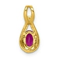 thumbnail image 3 of Finest Gold 14K Yellow Gold Diamond & Oval 0.50 Ruby Pendant, 3 of 4