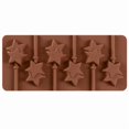 thumbnail image 1 of Molde for paletas de silicona con estrella de cinco puntas doble de 6 compartimentos, herramienta creativa for hornear chocolate, 1 of 4