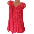 thumbnail image 4 of Camiseta sin mangas con cuello en V sin mangas, chaleco suelto para mujer, camiseta de verano, rojo, L Methold AP001998-21, 4 of 5