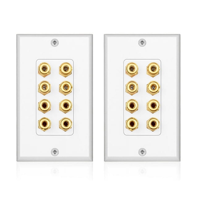2X 8 Postes Placa de Pared del Altavoz Placa de Pared del Cine En Casa Panel de Audio para 4 Altavoces