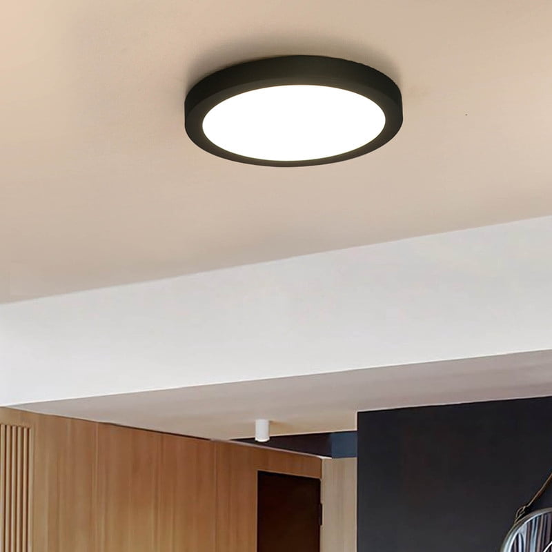 Lucere 9.5'' LED Flush Mount Ceiling Light Fixture, Super Slim Panel Light 120V 15W 4000K White Round Ceiling Light for Bathroom, Kitchen, Bedroom Hallway Damp Location