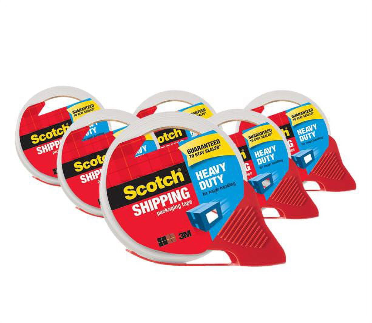 Scotch Heavy Duty Shipping/Packaging Tape Dispenser, 6 Count, Value Pack