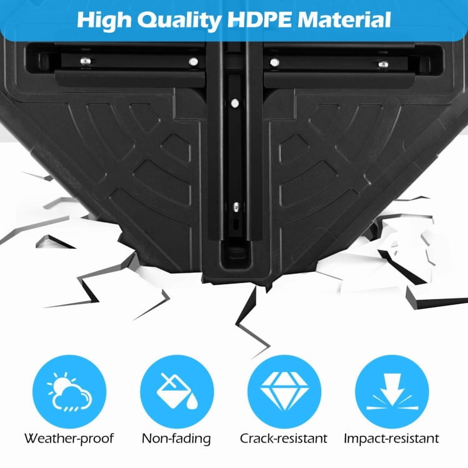 GVN Umbrella Base, Patio Umbrella Base, Weighted Offset Umbrella Base with Cross Bracket and Cut-out Handles