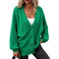 thumbnail image 1 of Mujeres casual knit cardigan suéter V Masajeadores de cuello botón hasta Batwing manga larga suelta hem oversized Outwear abrigo verde S, 1 of 6