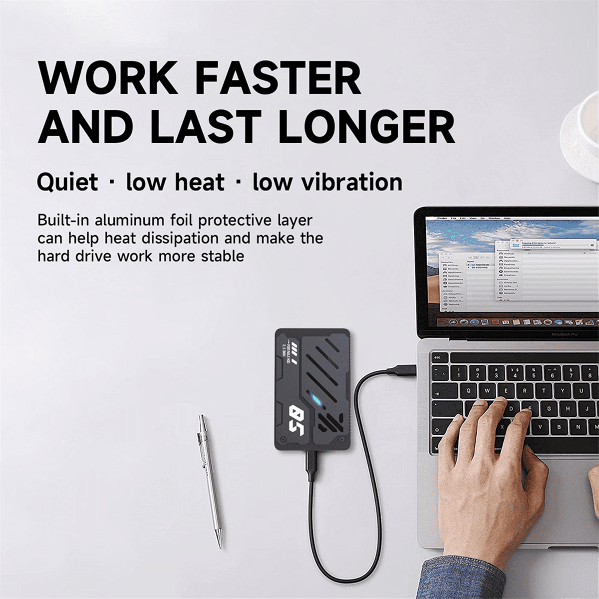 2.5-Inch Portable External USB3.0 HDD RGB Storage Disk Portable USB3.0 Hard Drive Expansion Storage for PC Laptop 500GB