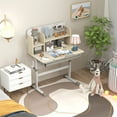 thumbnail image 2 of Gymax Kids Multifunctional Study Table Study Desk w/ Tiltable Desktop Book Stand Gray, 2 of 10