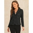 thumbnail image 4 of DARING DIVA Women's Notch Lapel Long Sleeve Elegant Business Jacket XS Black, 4 of 6
