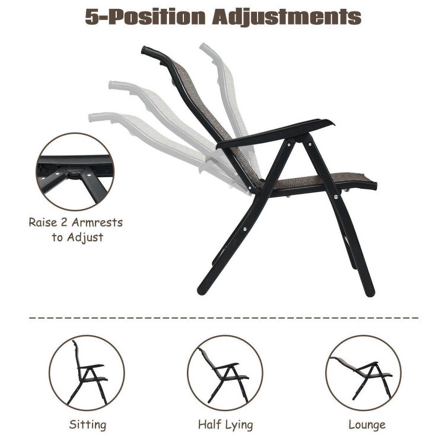 Aimee Lii Patio Rattan Folding Chair with Armrest, Outdoor Folding Chairs Aimee Lii Patio Rattan Folding Chair with Armrest, Outdoor Folding Chairs