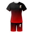 thumbnail image 1 of toraway Costumes pour Hommes Coupe Ajustée Extensible Mode Survêtement Grande Taille Manches Courtes Col Rond Ensemble Sport Décontracté Petit Imprimé Noix de Coco TTTG, 1 of 4